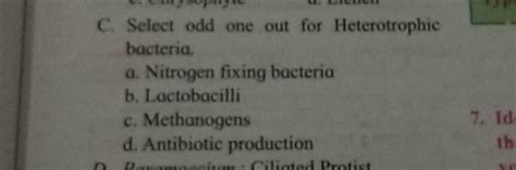 Select the odd one out for Heterotrophic bacteria..